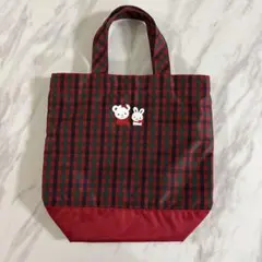 新色☆familiarレッスンバッグ♡黒系ファミリアチェック☆トートバッグ