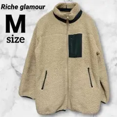 海外古着✨Riche glamour ボアフリースジャケット ベージュ Mサイズ