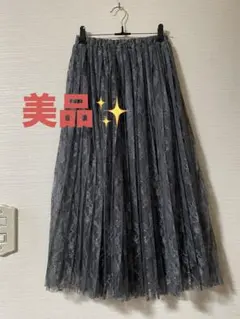 【美品】NATURAL BAEUT BASIC レースプリーツ　ロングスカートのサムネイル