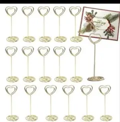 YINKE メモクリップ 20個セット カードスタンド ハート 席札 結婚式