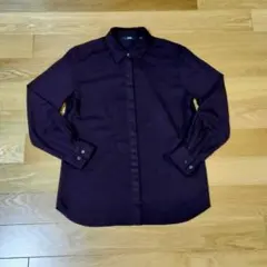 UNIQLO　レーヨンブラウス　S　39 ブラウン　ボルドー　長袖　シャツ