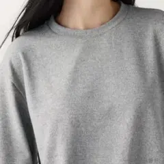 新品未使用 ソフトニットフリースクルーネックT グレー Mサイズ gray