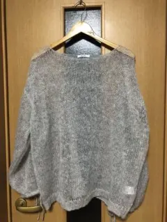 【NICE CLAUP 】未使用品モヘアロングニット グレー