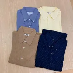 メンズ ユニクロ シャツ 4点セット 古着　サイズ 長袖 半袖 ランダムのサムネイル