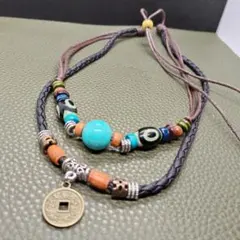 ターコイズ ネックレス ナバホ族 インディアン 新品 男女兼用 アメカジ