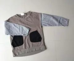 ストライプポケット付き長袖カットソー＜サイズ120cm＞