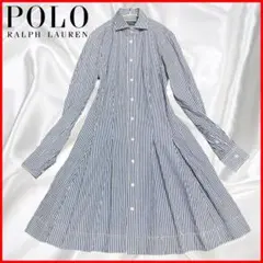 【POLO RALPH LAUREN】美品 刺繍ロゴ プリーツスカート Aライン