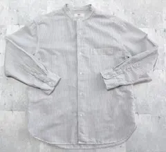 Mサイズ　UNIQLO ユニクロ　 長袖シャツ ストライプ　白紺