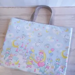 レッスンバッグ　　#817 　うさぎとユニコーン　　キルティング　　通園バック