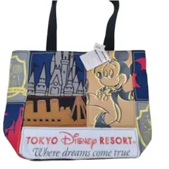 新品◆東京ディズニーリゾート ミッキートートバッグ　大容量　旅行　DISNEY