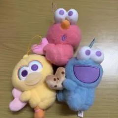 セサミストリート　ハートだっこマスコット　3個セット　ぬいぐるみ