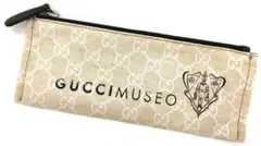 グッチミュゼオ ペンケース GGキャンバス ベージュ 中古美品！(58016)