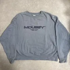 MOUSSY ブルー ロゴ入り スウェット