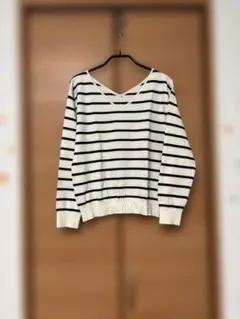 ROYAL PARTYストライプ Vネック ニット 長袖