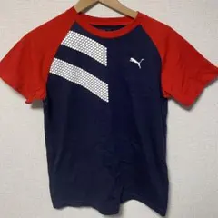 PUMA プーマ　半袖　Tシャツ　紺　赤　プリント