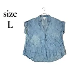 Liz Claiborne ライトブルー ノースリーブシャツ L