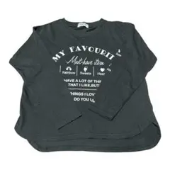 ロンT 140 黒 ロゴ長袖 カットソー 女の子