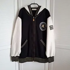 ANDRELUCIANO ジップアップパーカー ブラック×オフホワイトのサムネイル