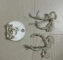 リボン　ヘアピン　イヤリング