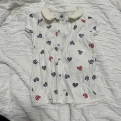 プチバトー　ハート柄ロンパース 3m/60cm