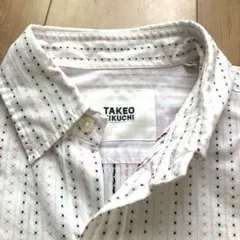 TAKEO KIKUCHI 長袖シャツ ホワイト　ストライプ　サイズ2