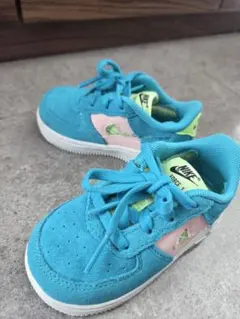 Nike Air Force 1 ベビーシューズ 青/ピンク/黄緑
