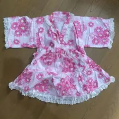 ♦️ キッズ ￼スカート 甚平 花柄 レース 女の子 110 夏祭りパンツスカート