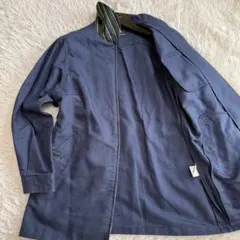 VAN ヴァン ジャケット コットン リネン XL相当 ネイビー