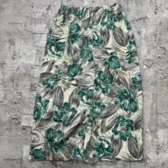 オリジナル【M】カジュアルクロップドパンツ フラワーモチーフ 花柄 ボタニカル