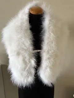 成人式！新品タグ付きホワイトフェザーショール