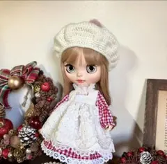 帽子なし 赤ギンガムチェックエプロンワンピセットブライス アウトフィット