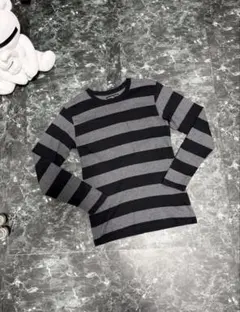 2000s PPFM border crew neck knit sweater - メルカリ