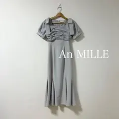 美品✨ An MILLE ドッキング ギャザー リボン ワンピース リボン
