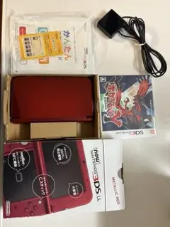 New Nintendo 3DS LL レッド 充電器付き ポケモンYソフト付き - メルカリ