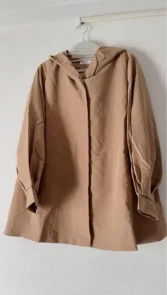 ベージュ フード付き オーバーサイズコート
