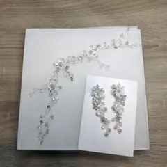ANNA WEDDING小枝 ヘッドドレス　イヤリングセット　シルバー