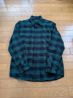 UNIQLO ユニクロ フランネルシャツ グリーン×ブラック M
