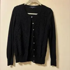 BRAHMIN ブラック レースカーディガン 38