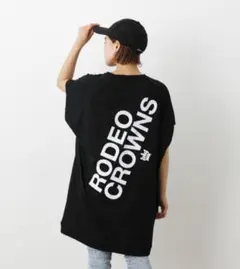 完売RODEO CROWNS✩BIG LOGO BY Vネックカットワンピース