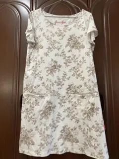 ユニクロコラボ GreenGate コットン ボタニカル柄ワンピ Lストーン付