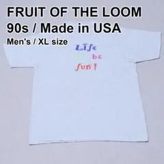 90s USA製 フルーツオブザルーム 企業ロゴ バックプリント XL グレー