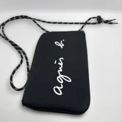 agnes b. サコッシュ ショルダー カードポケットだけほつれ有 汚れは無し