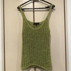ZARA グリーン ノースリーブ トップス S