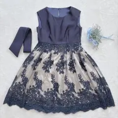 【美品】アサクラ 花柄　刺繍ワンピース オケージョン　ドレス 結婚式 40のサムネイル