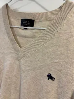 A.P.C. Vネックニット サマーセーター ベージュ