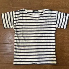 SAINT JAMES 紺と白ボーダーTシャツ キッズ　8ansのサムネイル