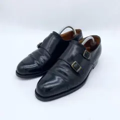 A16366 JMウエストン ダブルモンクキャップトゥレザーシューズ 黒 7Eのサムネイル