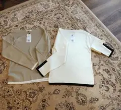 新品未使用　OPAQUE．CLIP　配色デザインボートネックニット　２枚セット