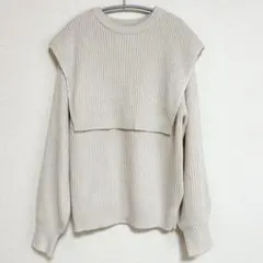 【RUBY AND YOU】セーラーカラーニットプルオーバー ベージュ