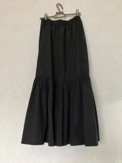 GU ブラック フレアスカート ティアードデザイン